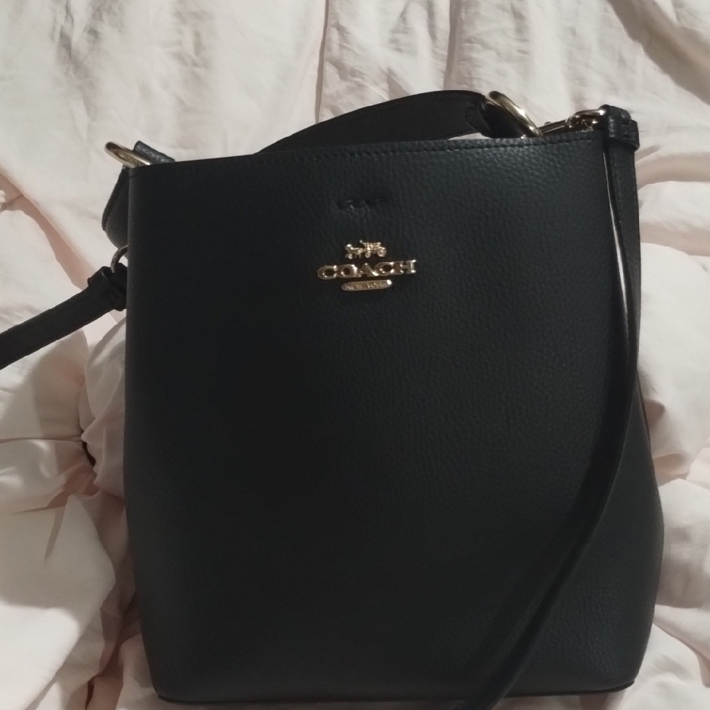 Coach Black Crossbody Bag with Gold-Tone Hardware